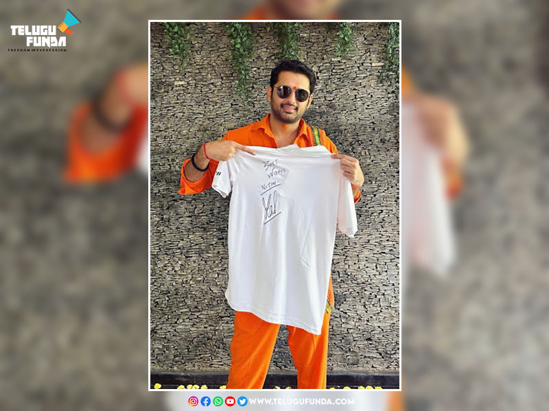 Fanboy Moment Tollywood Actor Nithin Scores Autograph from Cricket Icon MS Dhoni