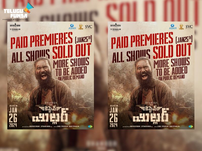 Capatain Miller Telugu Premiere Demand Leads to Additional Shows