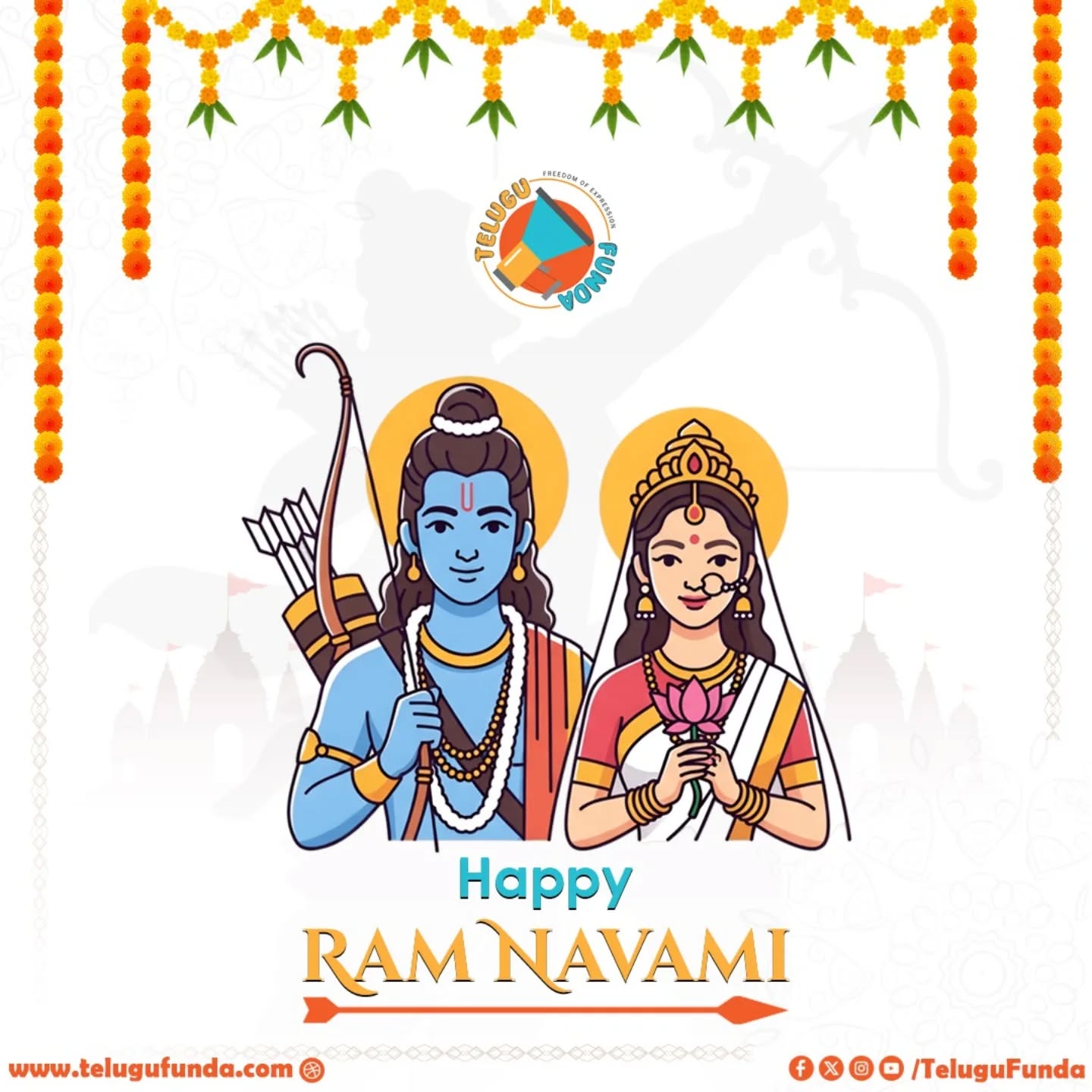 Celebrate the divine birth of Lord Rama this Ram Navami! 🌺🙏 May righteousness, joy, and prosperity fill your life.

 #happyramnavami #jaishriram🕉️🚩 #festivalsofindia #lordram