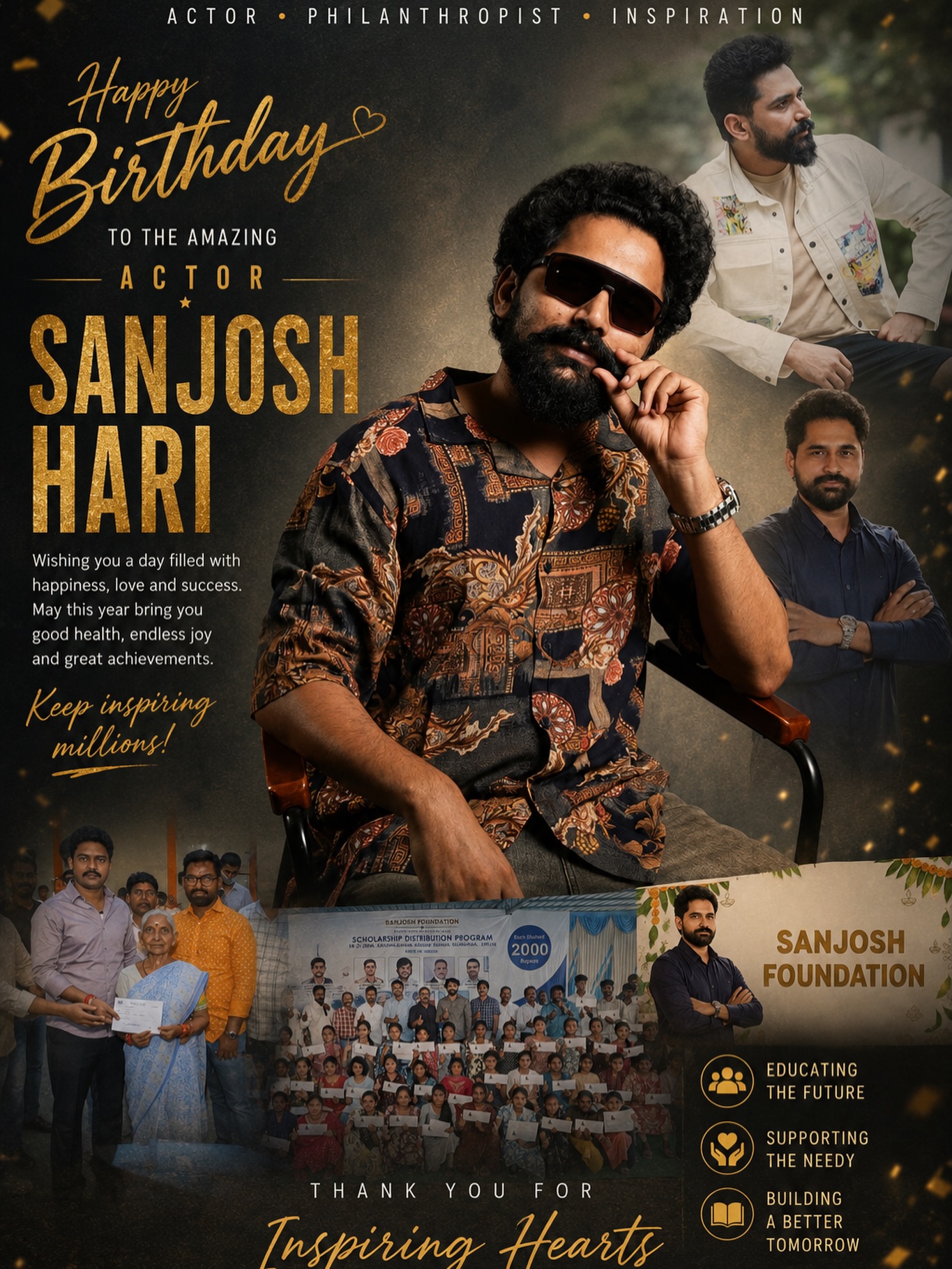 Happy Birthday to the ever-inspiring @actorsanjosh ❤️
A talented actor, a kind-hearted soul, and a man who believes in giving back to society. Wishing you endless success, happiness, and good health. Keep inspiring millions with your work and your heart. 

#sanjoshfoundation #inspiration #explore #viral #reel